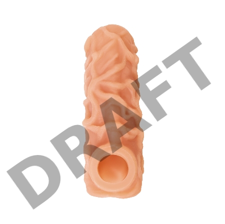  Насадка KOKOS реалистичная с дополнительной стимуляцией, TPE, телесная, 15.6 см