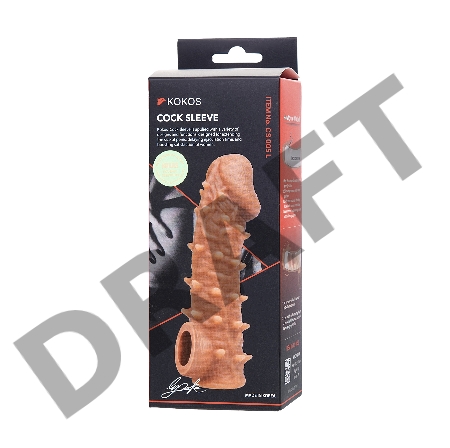  Насадка KOKOS реалистичная с дополнительной стимуляцией, TPE, телесная, 15.6 см