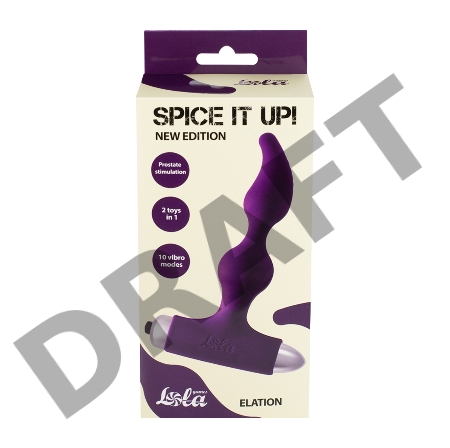Фиолетовая анальная вибропробка New Edition Elation - 13,1 см.
