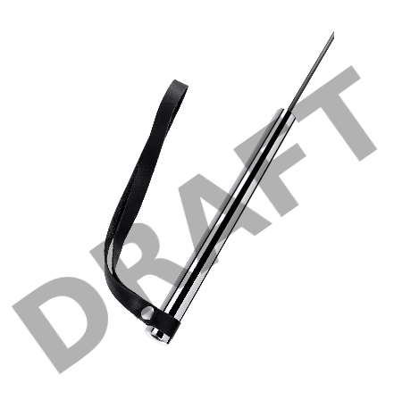 Стек с металлической рукоятью Pecado BDSM, натуральная кожа, черный