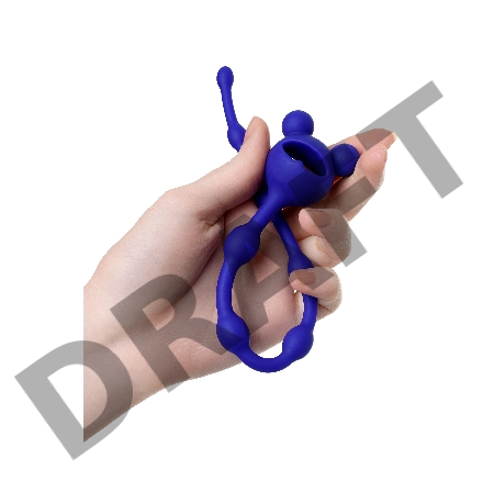 Анальная цепочка ToDo by Toyfa Froggy, силикон, синяя, 27,4 см, Ø 1,4 см