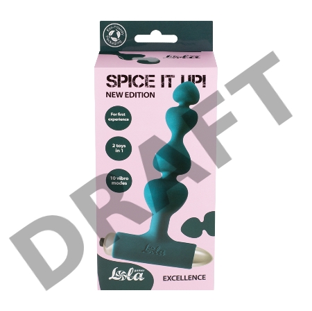 Зеленая анальная вибропробка-елочка Edition Excellence - 15 см.