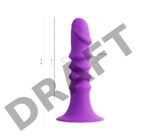 Анальный фаллоимитатор A-Toys Drilly, силикон, фиолетовый, 14 см