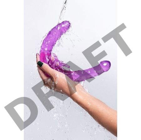 Фаллоимитатор двусторонний с вибропулей TOYFA Double Dildo with Vibro Bullet, TPR, фиолетовый, 35 см