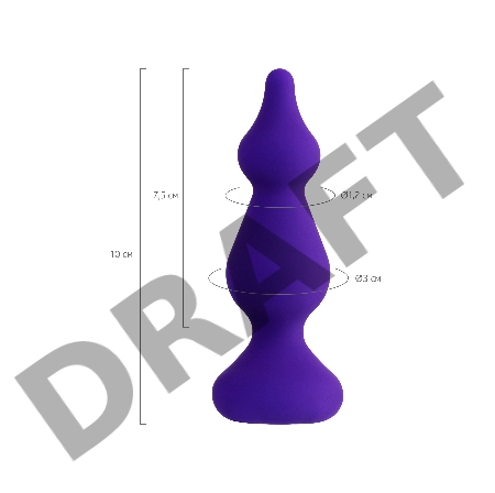 Анальная втулка ToDo by Toyfa Sholt, водонепроницаемая, силикон, фиолетовый, 10 см, Ø 3 см