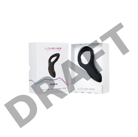 Эрекционное кольцо LOVENSE Diamo, силикон, черное, 13,3 см