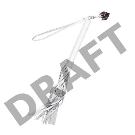 Плеть Pecado BDSM, белая рукоять, белые хлысты, натуральная кожа