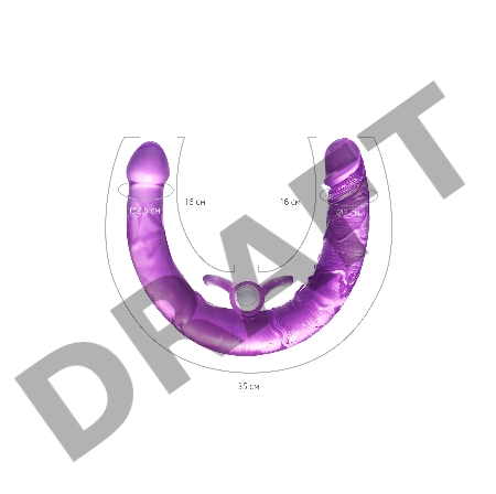 Фаллоимитатор двусторонний с вибропулей TOYFA Double Dildo with Vibro Bullet, TPR, фиолетовый, 35 см