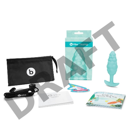 Мятный рельефный анальный виброплаг Bump - 12 см.