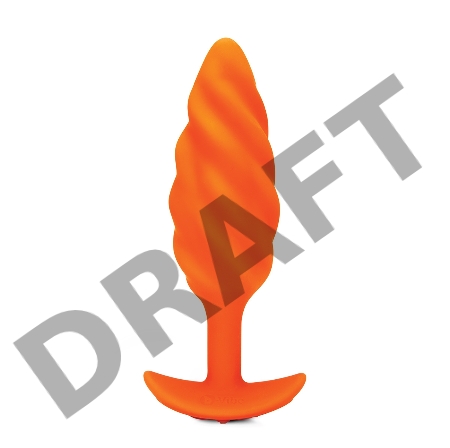 Оранжевый спиральный анальный виброплаг Swirl - 13,5 см.