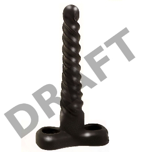 Закрученный спиралью плаг чёрного цвета - 15 см.