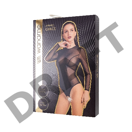 Эротическое боди Waname Grace с длинными рукавами черное (46-48)