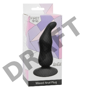 Чёрная анальная пробка Waved Anal Plug Black - 11 см.