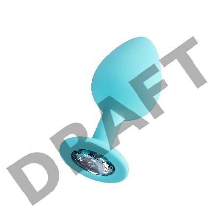 Анальная втулка ToDo by Toyfa Brilliant, водонепроницаемая, силикон, голубая, 8 см, Ø 3 см