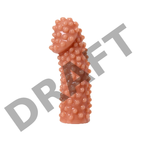 Насадка KOKOS с дополнительной стимуляцией, реалистичная, TPE, бежевый, 15.8 см