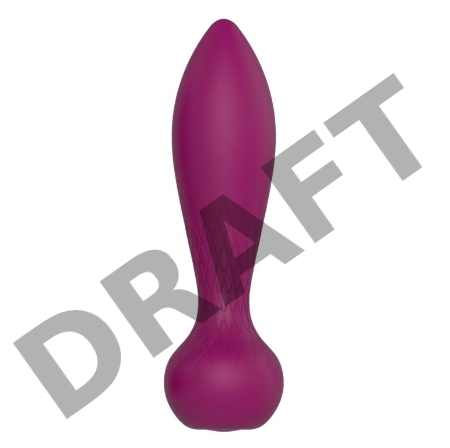 Сливовая анальная пробка AN Calyx с пультом управления - 8,9 см.