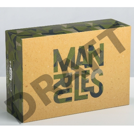 Складная коробка Man rules - 16 х 23 см.