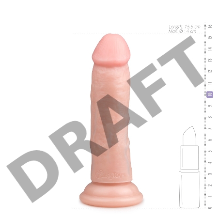 Телесный фаллоимитатор на присоске - 15,5 см.