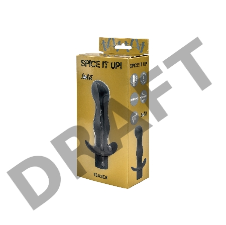 Серая анальная пробка с вибрацией Teaser - 12,5 см.