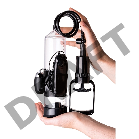 Помпа для пениса TOYFA A-Toys с вибрацией, PVC, чёрный, 22,8 см