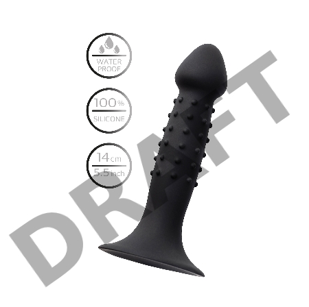 Анальный фаллоимитатор A-Toys Spikn, силикон, черный, 14 см
