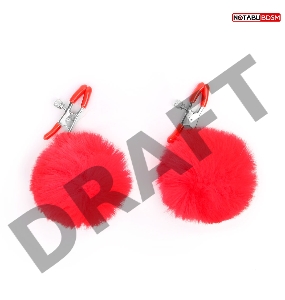 Зажимы для сосков с красным пушком