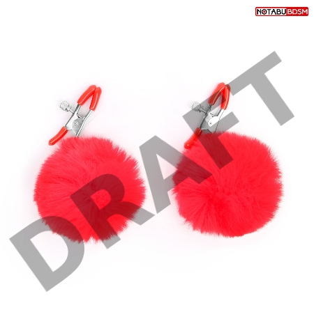 Зажимы для сосков с красным пушком