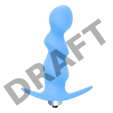 Голубая фигурная анальная вибропробка Spiral Anal Plug - 12 см.