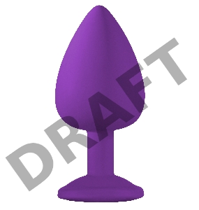 Большая фиолетовая анальная пробка Emotions Cutie Large с прозрачным кристаллом - 10 см.