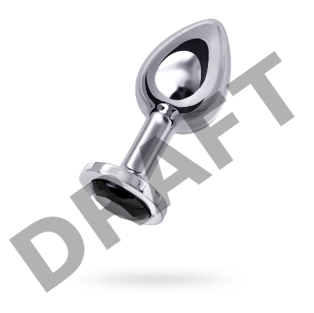 Анальная втулка Metal by TOYFA, металл, серебряная, с черным кристаллом, 10 см, Ø 4 см, 360 г