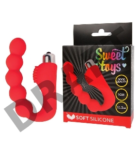 Красный силиконовый вибромассажер-елочка