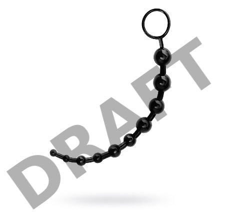 Анальная цепочка Black & Red by TOYFA, ПВХ, черная, 31 см, Ø 2,3 см