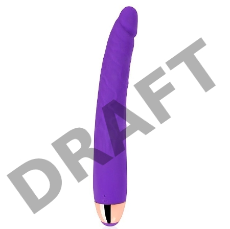 Фиолетовый изогнутый реалистичный вибратор - 18 см.