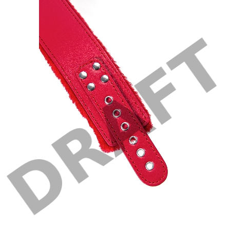 Ошейник TOYFA, PU кожа, красный, 43 см