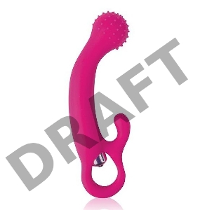 Розовый силиконовый вибромассажер с круглой головкой - 13 см.