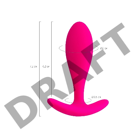 Ярко-розовая удлиненная анальная втулка  - 7,2 см.