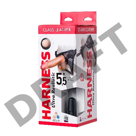 Страпон на креплении LoveToy с поясом Harness, реалистичный, neoskin, телесный, 17 см