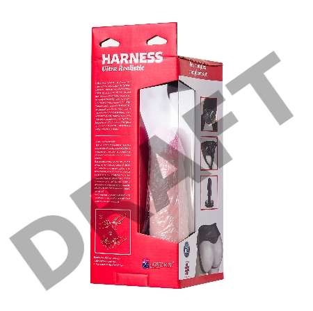 Страпон на креплении LoveToy с поясом Harness, реалистичный, neoskin, телесный, 17 см