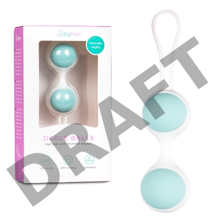 Бело-голубые вагинальные шарики Jiggle Balls