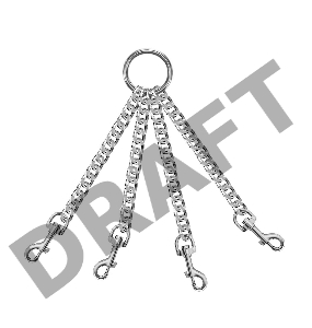 Четыре цепи на кольце с одной стороны и карабинами на другой 150мм каждая цепь