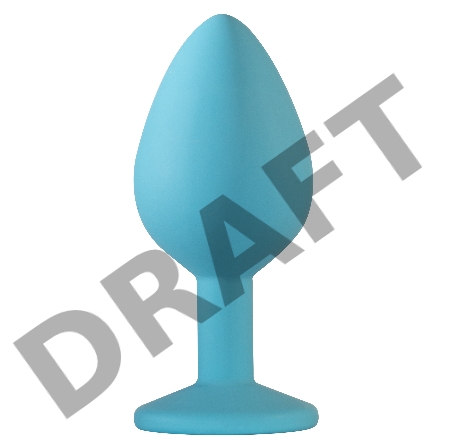 Средняя голубая анальная пробка Emotions Cutie Medium с розовым кристаллом - 8,5 см.