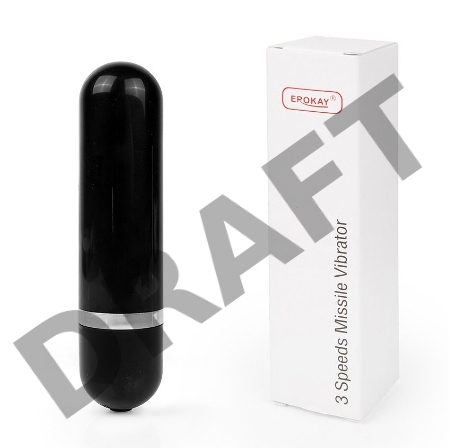 Черная удлиненная вибропуля Erokay - 11 см.