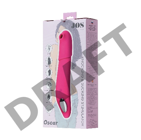 Стимулятор 2 в 1: с пульсацией и вакуум-волновой стимуляцией JOS Oscar, силикон, розовый, 20,5 см
