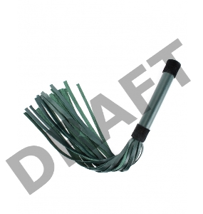 Изумрудная плеть Emerald Leather Whip с гладкой ручкой - 45 см.