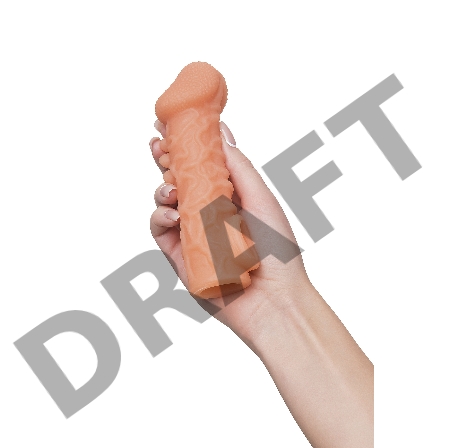  Насадка KOKOS реалистичная с дополнительной стимуляцией, TPE, телесная, 15.6 см