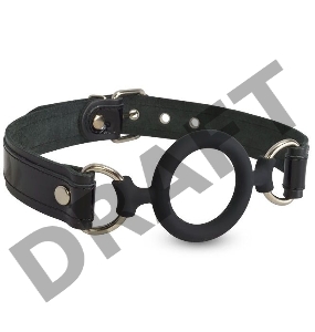 Силиконовый кляп-рамка на кожаных ремешках