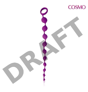 Фиолетовая фигурная анальная цепочка Cosmo - 32 см.