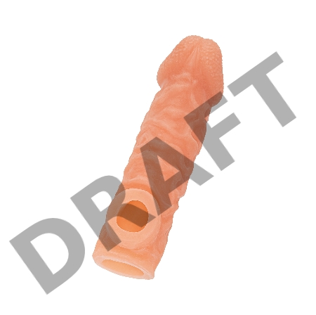  Насадка KOKOS реалистичная с дополнительной стимуляцией, TPE, телесная, 15.6 см