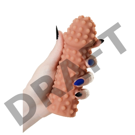 Насадка KOKOS с дополнительной стимуляцией, реалистичная, TPE, бежевый, 15.8 см