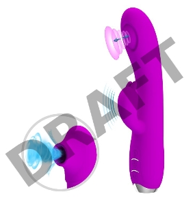 Вибромассажер с пульсирующей головкой и клиторальным отростком Baile Pretty Love Regina